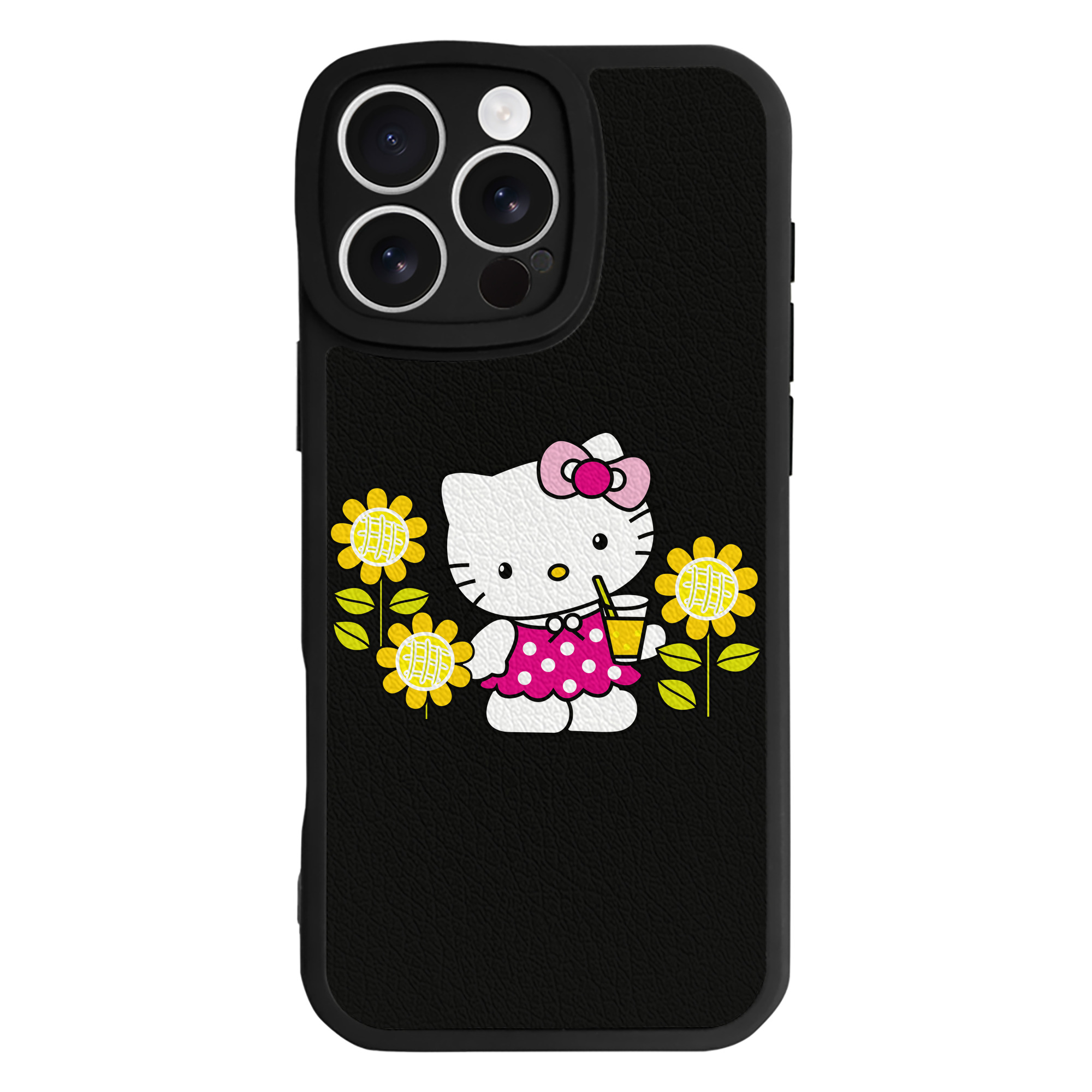 （画像用） Hello Kitty ハローキティ 【iPhone 16シリーズ対応】シリコンスマホケース（レザー調） 材質：シリコン